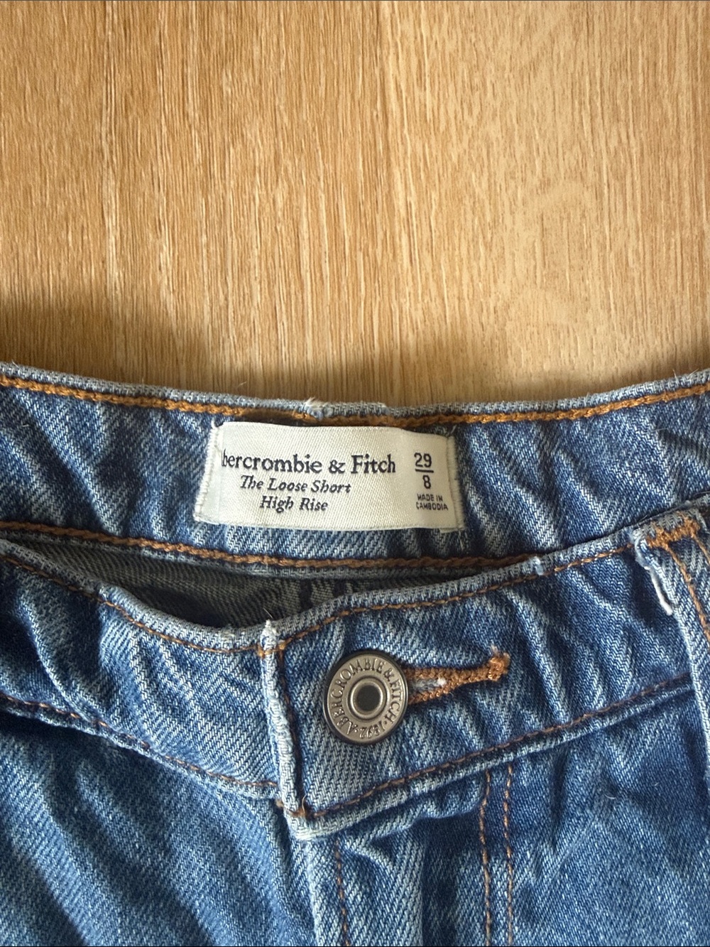 Classic High-Waist Blue Denim Shorts - Picture 2 of 2